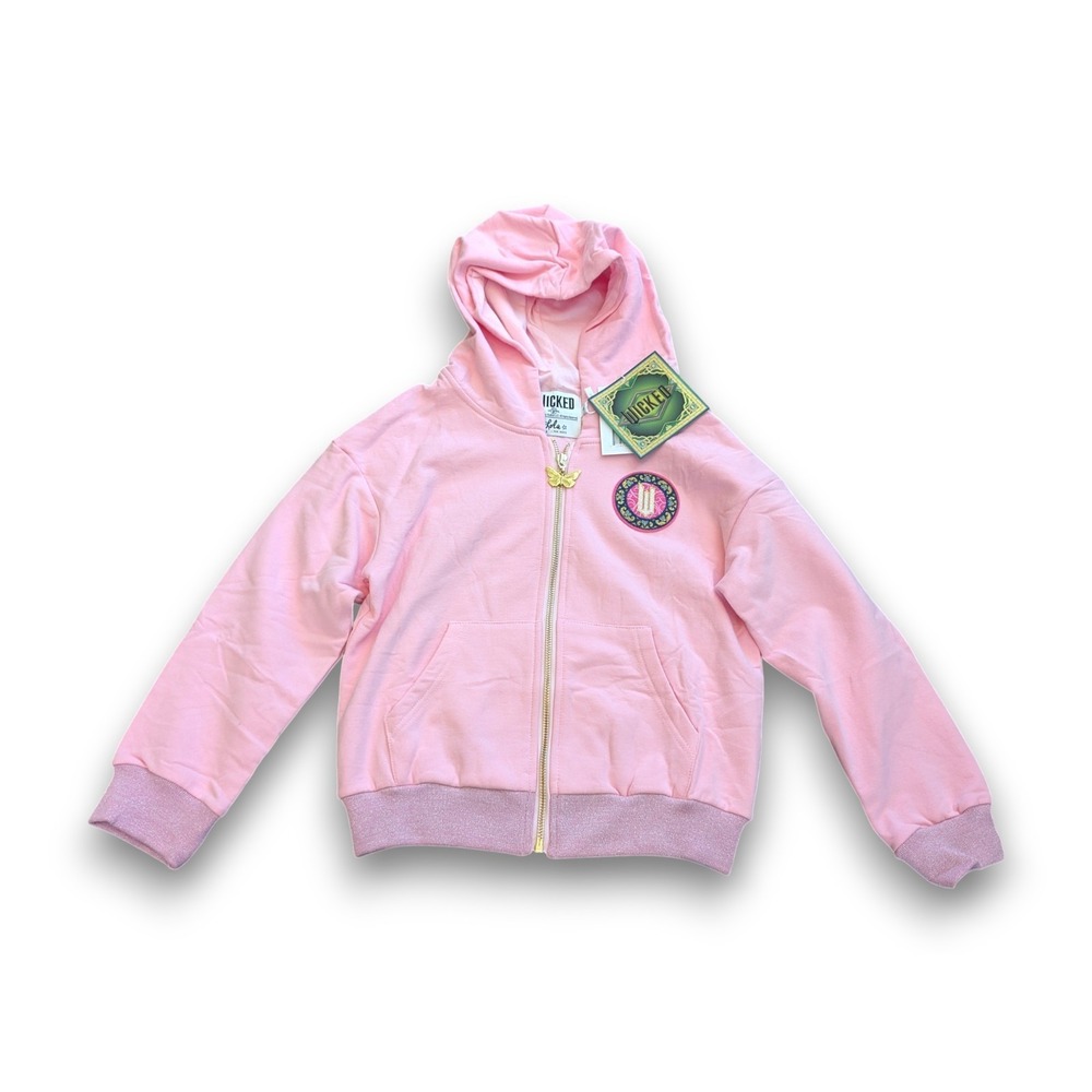 NWT Lola and the Boys Wicked So Popular Pink Sequin Full Zip Hoodie Girls 8